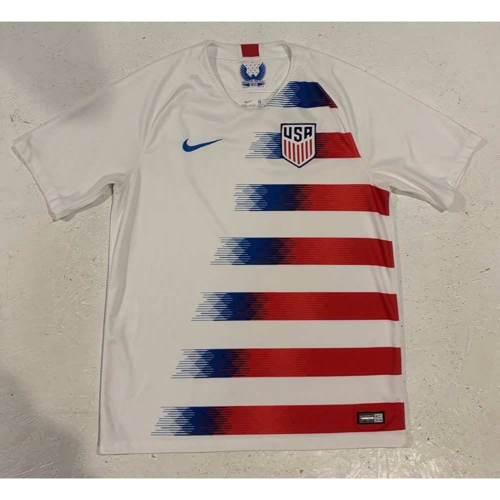 USA Nike 2018 Authentic Home Soccer Jersey USMNT White Dri-FIT Mens M 893902-100